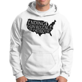 Ending Gun Violence Is Patriotic United States Silhouette Patriotic Funny Gifts Hoodie | Mazezy