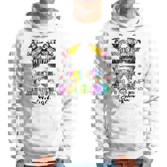 First Day Of 4Th Grade Squad Messy Bun Back To School Girl Hoodie | Mazezy