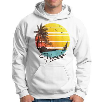 Florida Sunshine State Retro Summer Tropical Beach Florida Gifts & Merchandise Funny Gifts Hoodie | Mazezy