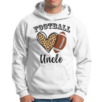 Football Uncle Leopard Heart Sports Players Fathers Day Hoodie | Mazezy