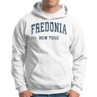 Fredonia New York Ny Vintage Varsity Sports Navy Hoodie | Mazezy AU