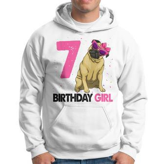 Funny 7Th Birthday Girl Pug Birthday Party Gift Gifts For Pug Lovers Funny Gifts Hoodie | Mazezy