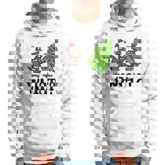 What Black Cat Santa Pushing Christmas Tree Cat Lover Hoodie | Seseable CA