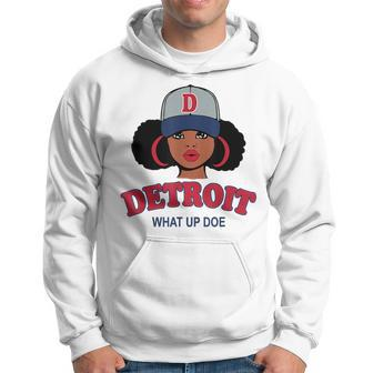 Funny Black Girl Detroit 313 What Up Doe Black Girl Funny Gifts Hoodie | Mazezy