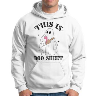 This Is Boo Sheet Spider Decor Ghost Spooky Halloween Hoodie - Seseable