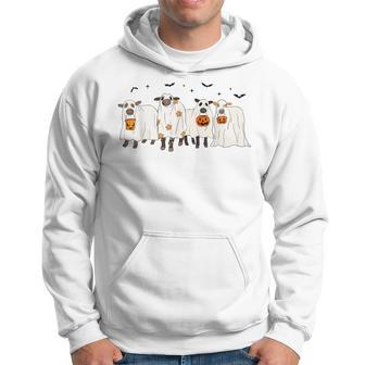 Cow Ghost Halloween Farmer Trick Or Treat Cow Lover Hoodie - Seseable