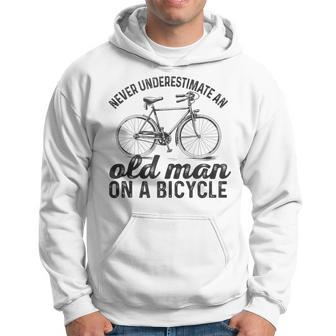 Cycling Mountain Biking Never Underestimate An Old Man Hoodie - Thegiftio UK
