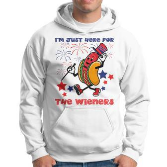 Funny Hot Dog Im Just Here For The Wieners 4Th Of July Hoodie | Mazezy
