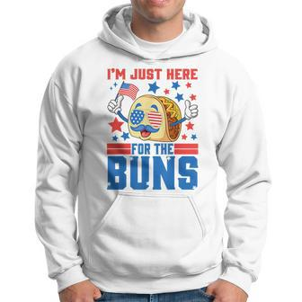 Funny Im Just Here For The Buns Patriotic Tacos 4Th Of July Patriotic Funny Gifts Hoodie | Mazezy UK