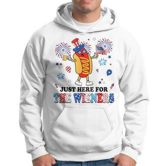 Funny Im Just Here For The Wieners 4Th Of July Usa Hoodie - Thegiftio UK