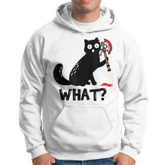 Funny Killer Kitty Murder Cat With Axe Scary Kitten What Hoodie | Mazezy