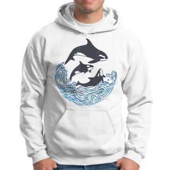 Funny Orca Killer Whales Bouquet Orca Family Cool Pisces Hoodie - Monsterry CA