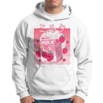 Funny Retro 90S Pink Strawberry Milk Japanese Kawaii 90S Vintage Designs Funny Gifts Hoodie | Mazezy AU