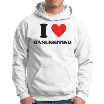 Saying I Love Gaslighting Trendy Heart Shape Hoodie - Thegiftio UK