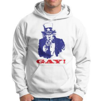 Funny Uncle Sam Griddy Say Gay Lgbt Gay Ally Pride Month Hoodie - Monsterry AU