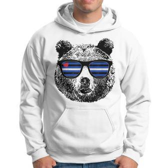 Gay Bear Leather Pride Flag Colors Distressed Hoodie | Mazezy
