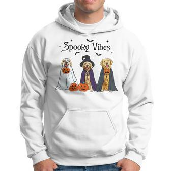 Golden Retriever Ghost Dogs Halloween Dog Witch Spooky Vibes Hoodie - Seseable