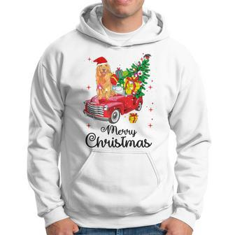 Golden Retriever Ride Red Truck Christmas Pajama Hoodie - Thegiftio UK