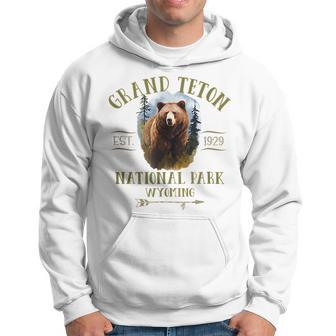 Grand Teton National Park Grizzly Bear Souvenir Design Usa Gifts For Bear Lovers Funny Gifts Hoodie | Mazezy CA