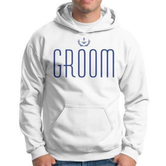 Groom Nautical With Anchor Navy Blue Hoodie | Mazezy