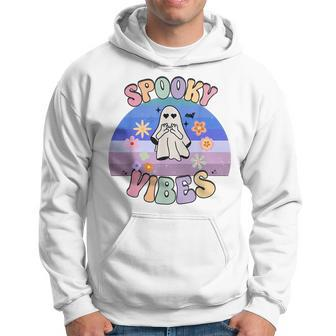 Groovy Ghost Spooky Vibes 60S 70S Retro Halloween 70S Vintage Designs Funny Gifts Hoodie | Mazezy