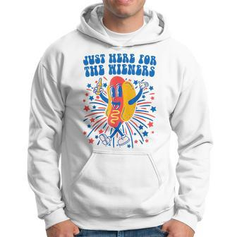 Groovy Hot Dog Im Just Here For The Wieners 4Th Of July Hoodie - Thegiftio UK