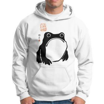 Grumpy Frog Japanese Frog Gifts Hoodie | Mazezy