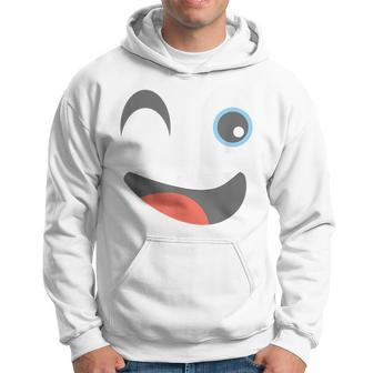 Halloween Winking Emoticon Face Group Costume Hoodie | Mazezy