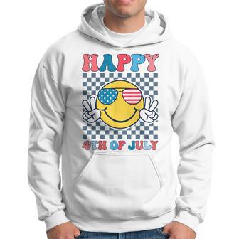 Happy 4Th Of July Smile Sunglasses Patriotic American Flag Hoodie - Thegiftio UK