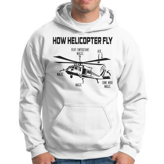 How Helicopters Fly Funny Helicopter Pilot Rotorcraft Pilot Hoodie | Mazezy CA