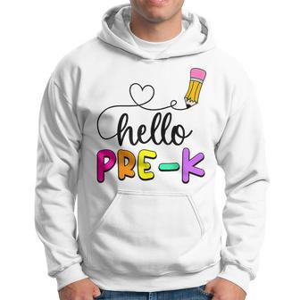 Hello Pre K Squad My First Day Of Pre K Hoodie - Seseable