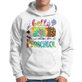 Hello Preschool Leopard Pencil Tie Dye Funny Back To School Hoodie - Thegiftio UK