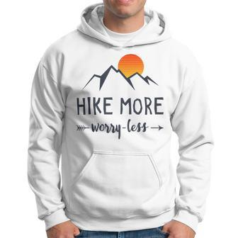 Hike More Worry Less Sunset Mountain Hiking Saying Gift For Women Hoodie - Thegiftio UK