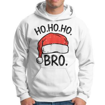 Ho Ho Ho Bro Santa Hat Christmas Family Pajamas Brother Hoodie - Thegiftio UK