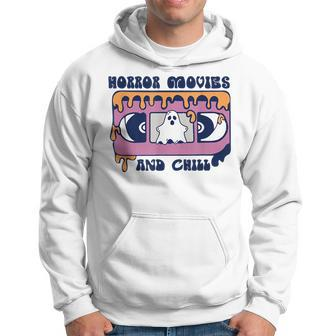Horror Movies And Chill Retro Video Tape Halloween Ghost Boo Halloween Ghost Hoodie | Mazezy