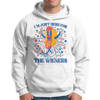 Hot Dog Im Just Here For The Wieners 4Th Of July Hoodie - Thegiftio UK