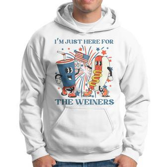Hot Dog Im Just Here For The Wieners 4Th Of July Patriotic Patriotic Funny Gifts Hoodie | Mazezy