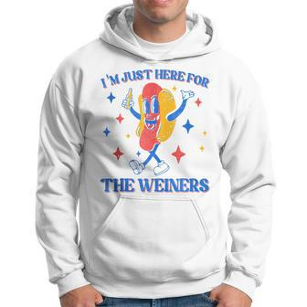Hot Dog Im Just Here For The Wieners Funny 4Th Of July Hoodie | Mazezy