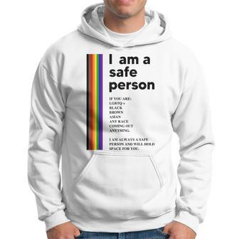 I Am A Safe Person Ally Lgbt Proud Gay Lesbian Lgbt Month Hoodie | Mazezy