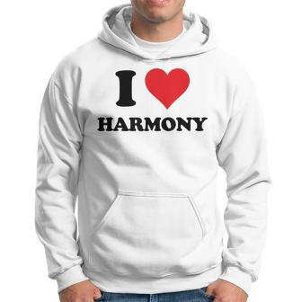 I Heart Harmony First Name I Love Personalized Stuff Hoodie | Mazezy