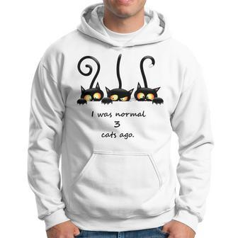 I Was Normal 3 Cats Ago Black Cats Hoodie | Mazezy