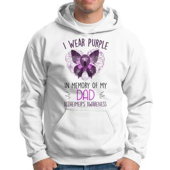 I Wear Purple In Memory Of My Dad Alzheimers Awareness Hoodie - Seseable