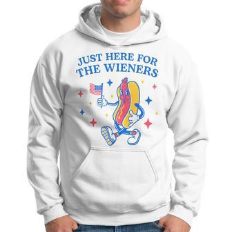 Im Just Here For The Wieners Funny Fourth Of July Hoodie - Seseable