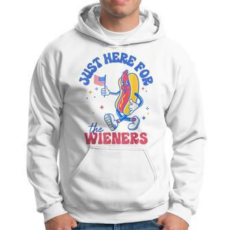 Im Just Here For The Wieners Funny Fourth Of July Hot Dog Hoodie | Mazezy