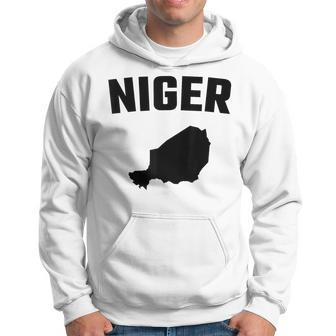 Isolated Black Silhouette Of A Map Of Niger Hoodie