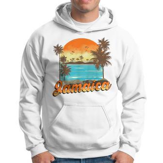 Jamaica Beach Summer Vacation Palm Trees Sunset Vacation Funny Gifts Hoodie | Mazezy