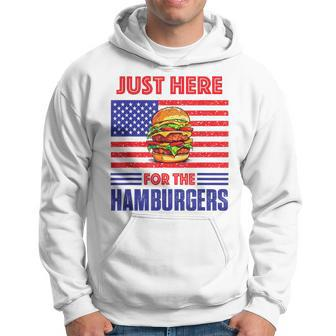 Just Here For The Hamburgers Funny 4Th Of July Hamburger Hoodie | Mazezy AU