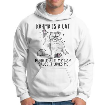 Karma Is A Cat Purring In My Lap Cause Its Loves Me Funny Hoodie - Monsterry AU