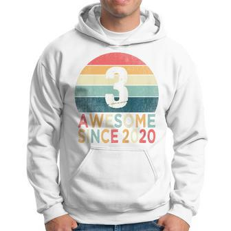 Kids 3Rd Birthday Vintage Retro 3 Years Old Awesome Since 2020 Hoodie - Seseable