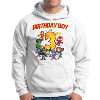 Kids 3Rd Third Birthday Boy Superhero Super Hero Party Hoodie - Monsterry UK